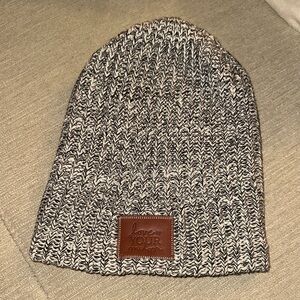 Love Your Melon Black and White Knit Hat